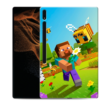 Силиконовый чехол на Samsung Galaxy Tab S8 Ultra с принтом Майнкрафт Minecraft