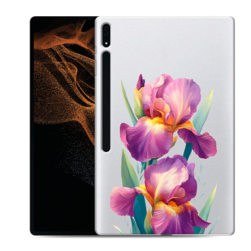 Силиконовый чехол на Samsung Galaxy Tab S8 Ultra с принтом Цветы орхидеи