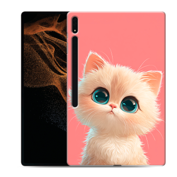Силиконовый чехол на Samsung Galaxy Tab S8 Ultra с принтом Розовый котенок