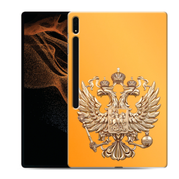 Силиконовый чехол на Samsung Galaxy Tab S8 Ultra с принтом Герб Флаг России