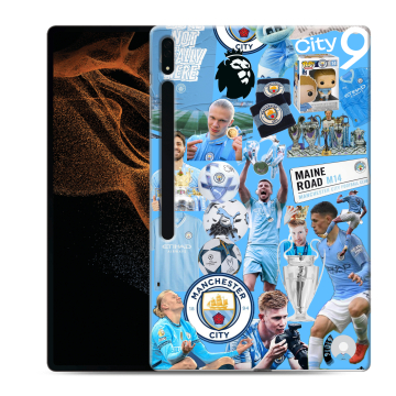 Силиконовый чехол на Samsung Galaxy Tab S8 Ultra с принтом Man City Манчестер Сити