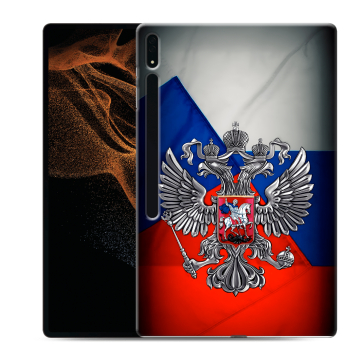 Силиконовый чехол на Samsung Galaxy Tab S8 Ultra с принтом Флаг России