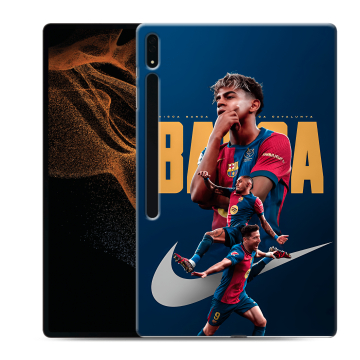 Силиконовый чехол на Samsung Galaxy Tab S8 Ultra с принтом Барселона Barca Yamal 