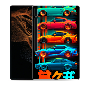 Силиконовый чехол на Samsung Galaxy Tab S8 Ultra с принтом машины тачки