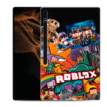 Силиконовый чехол на Samsung Galaxy Tab S8 Ultra с принтом Roblox Роблокс