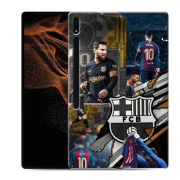 Силиконовый чехол на Samsung Galaxy Tab S8 Ultra с принтом Messi Barcelona
