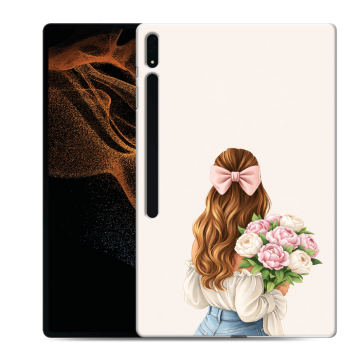 Силиконовый чехол на Samsung Galaxy Tab S8 Ultra с принтом женский