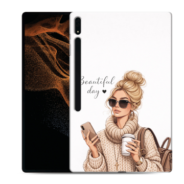 Силиконовый чехол на Samsung Galaxy Tab S8 Ultra с принтом женский