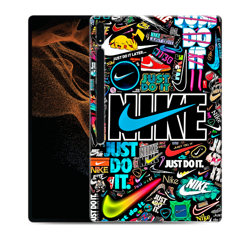 Силиконовый чехол на Samsung Galaxy Tab S8 Ultra с принтом найк nike черный Силиконовый чехол на Samsung Galaxy Tab S8 Ultra с принтом найк nike черный