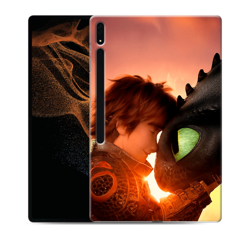 Силиконовый чехол на планшета Samsung Galaxy Tab S8 Ultra с принтом Как приручить дракона Силиконовый чехол на планшета Samsung Galaxy Tab S8 Ultra с принтом Как приручить дракона