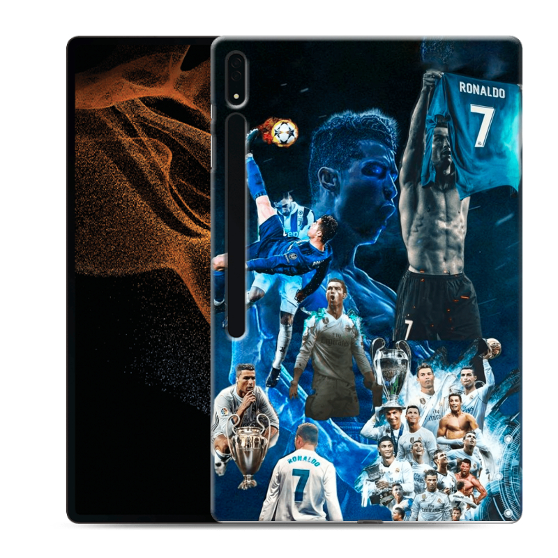 Силиконовый чехол на Samsung Galaxy Tab S8 Ultra с принтом Реал Роналдо Силиконовый чехол на Samsung Galaxy Tab S8 Ultra с принтом Реал Роналдо