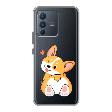 Силиконовый чехол на Vivo V23 с принтом Корги Силиконовый чехол на Vivo V23 с принтом Корги