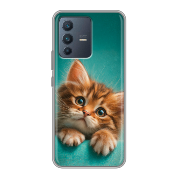 Силиконовый чехол на Vivo V23 с принтом котенок Силиконовый чехол на Vivo V23 с принтом котенок