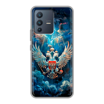 Силиконовый чехол на Vivo V23 с принтом Герб флаг России Силиконовый чехол на Vivo V23 с принтом Герб флаг России