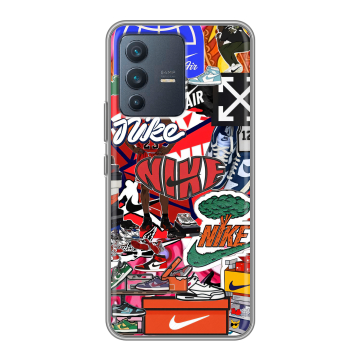 Силиконовый чехол на Vivo V23 с принтом Найк Nike яркий Силиконовый чехол на Vivo V23 с принтом Найк Nike яркий