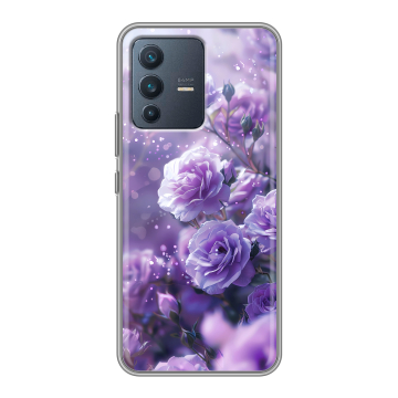 Силиконовый чехол на Vivo V23 с принтом Розы цветы Силиконовый чехол на Vivo V23 с принтом Розы цветы