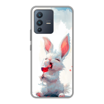 Силиконовый чехол на Vivo V23 с принтом кролик зайчик Силиконовый чехол на Vivo V23 с принтом кролик зайчик