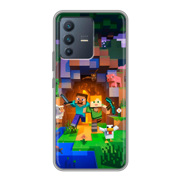 Силиконовый чехол на Vivo V23 с принтом Майнкрафт Minecraft Силиконовый чехол на Vivo V23 с принтом Майнкрафт Minecraft