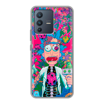 Силиконовый чехол на Vivo V23 с принтом Рик и Морти Rick Morty Силиконовый чехол на Vivo V23 с принтом Рик и Морти Rick Morty