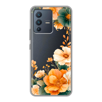 Силиконовый чехол на Vivo V23 с принтом Цветы принт