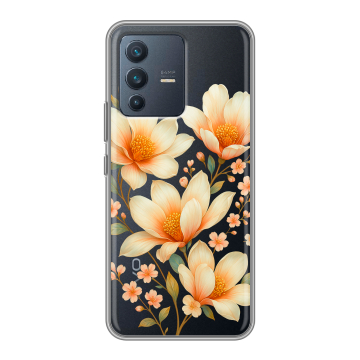 Силиконовый чехол на Vivo V23 с принтом Цветы