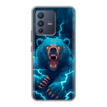 Силиконовый чехол на Vivo V23 с принтом Медведь
