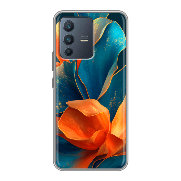Силиконовый чехол на Vivo V23 с принтом Цветы