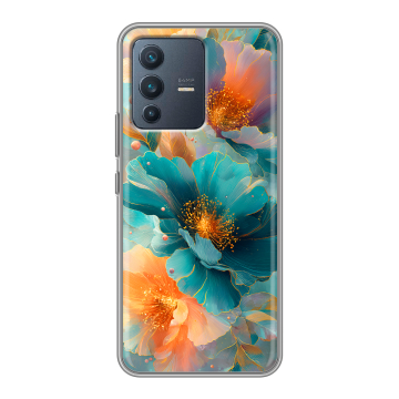 Силиконовый чехол на Vivo V23 с принтом Цветы