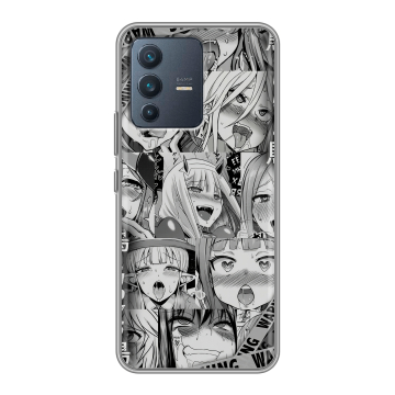 Силиконовый чехол на Vivo V23 с принтом Ahegao Ахегао Аниме