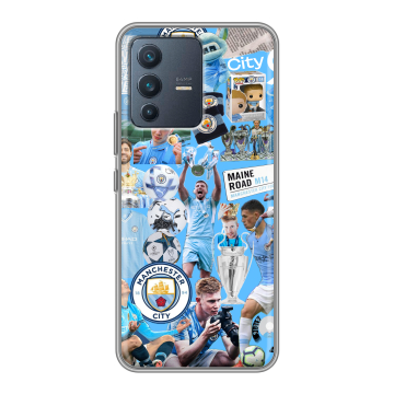 Силиконовый чехол на Vivo V23 с принтом Man City Манчестер Сити