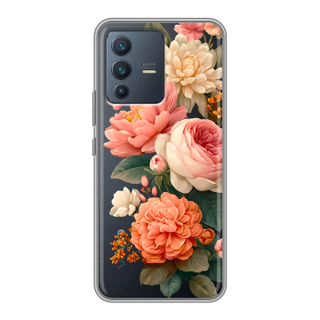 Силиконовый чехол на Vivo V23 с принтом цветы