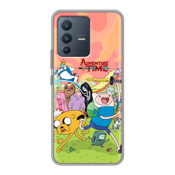 Силиконовый чехол на Vivo V23 с принтом Adventure time Время приключений