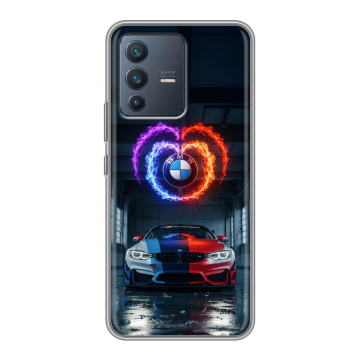 Силиконовый чехол на Vivo V23 с принтом BMW БМВ Силиконовый чехол на Vivo V23 с принтом BMW БМВ
