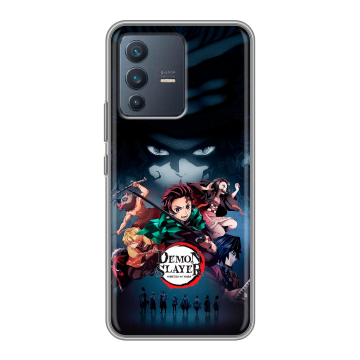 Силиконовый чехол на Vivo V23 с принтом Demon Slayer Клинок рассекающий демонов Силиконовый чехол на Vivo V23 с принтом Demon Slayer Клинок рассекающий демонов