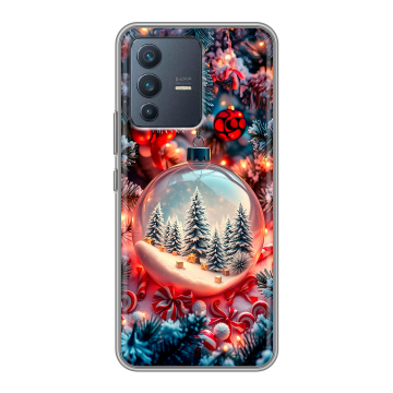 Силиконовый чехол на Vivo V23 с принтом Новый год