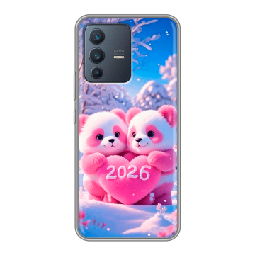 Силиконовый чехол на Vivo V23 с принтом Новый год