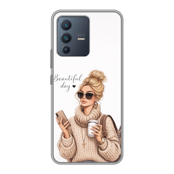 Силиконовый чехол на Vivo V23 с принтом женский Силиконовый чехол на Vivo V23 с принтом женский