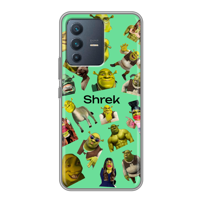 Силиконовый чехол на Vivo V23 с принтом Шрек Shrek Силиконовый чехол на Vivo V23 с принтом Шрек Shrek