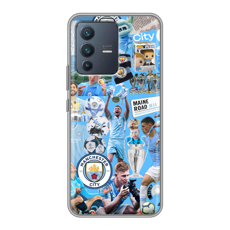 Силиконовый чехол на Vivo V23 с принтом Man City Манчестер Сити Силиконовый чехол на Vivo V23 с принтом Man City Манчестер Сити