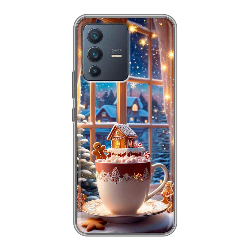 Силиконовый чехол на Vivo V23 с принтом Новый год Силиконовый чехол на Vivo V23 с принтом Новый год