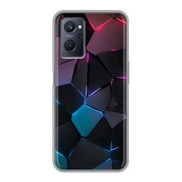 Силиконовый чехол на Realme 9i с принтом Геометрия неона