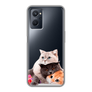 Силиконовый чехол на Realme 9i с принтом Кошки
