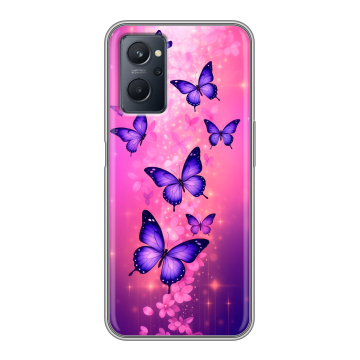 Силиконовый чехол на Realme 9i с принтом Бабочки Силиконовый чехол на Realme 9i с принтом Бабочки