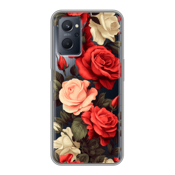 Силиконовый чехол на Realme 9i с принтом Розы Силиконовый чехол на Realme 9i с принтом Розы