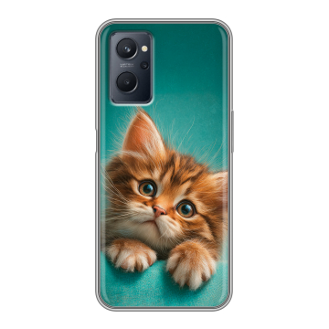 Силиконовый чехол на Realme 9i с принтом котенок Силиконовый чехол на Realme 9i с принтом котенок