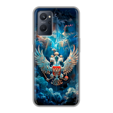 Силиконовый чехол на Realme 9i с принтом Герб флаг России Силиконовый чехол на Realme 9i с принтом Герб флаг России