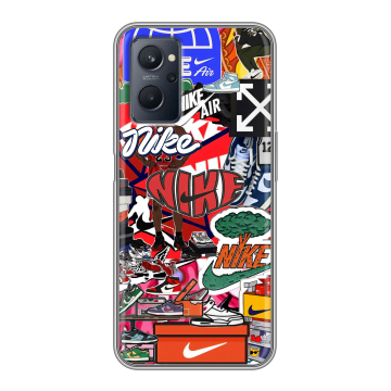 Силиконовый чехол на Realme 9i с принтом Найк Nike яркий Силиконовый чехол на Realme 9i с принтом Найк Nike яркий