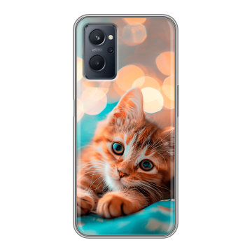 Силиконовый чехол на Realme 9i с принтом котик Силиконовый чехол на Realme 9i с принтом котик
