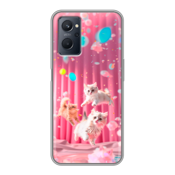 Силиконовый чехол на Realme 9i с принтом милые котики Силиконовый чехол на Realme 9i с принтом милые котики