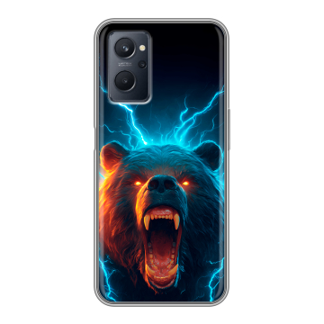 Силиконовый чехол на Realme 9i с принтом Медведь Силиконовый чехол на Realme 9i с принтом Медведь